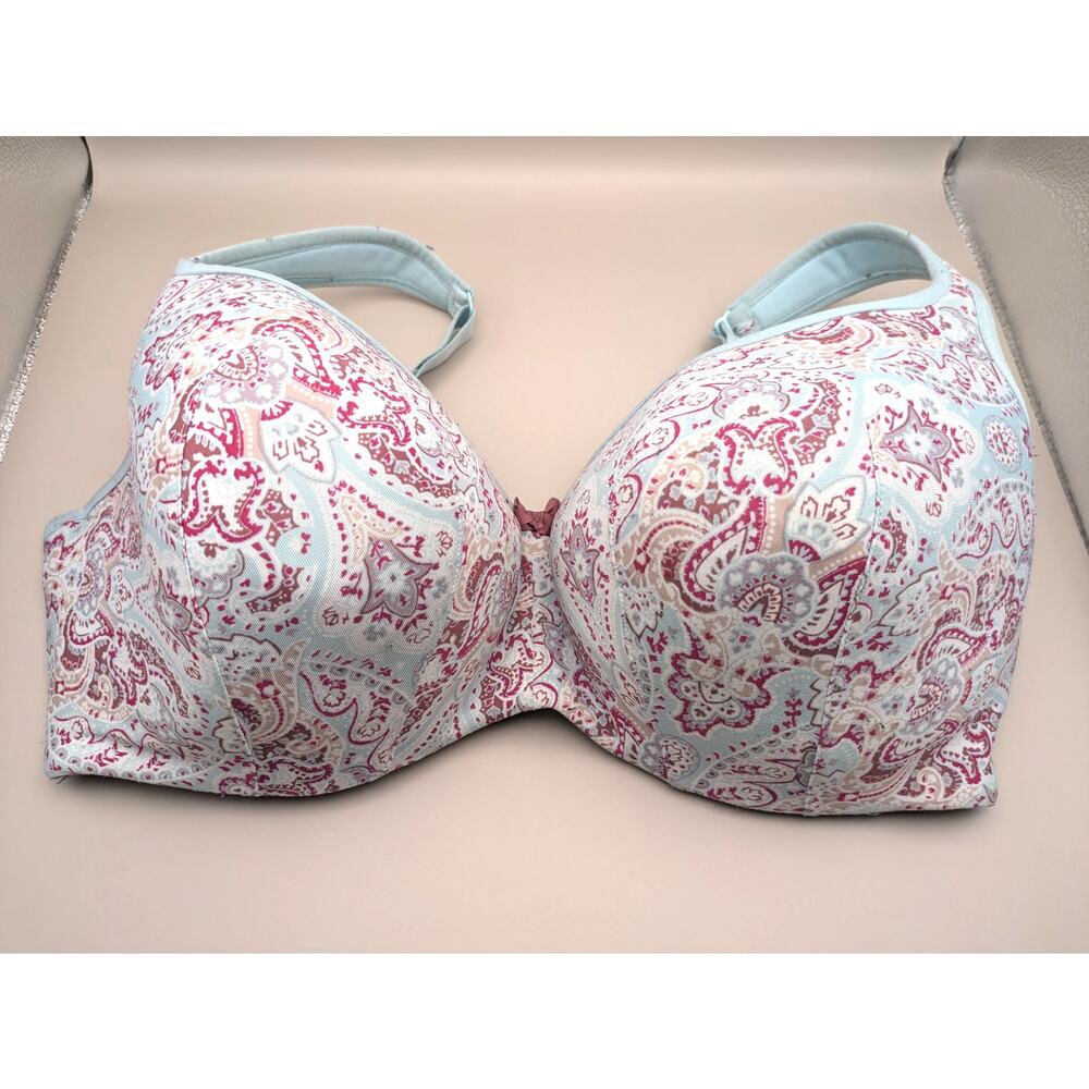 Cacique Paisley Print Bra - Red and White